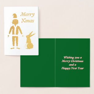 Santa Sasquatch und Jackalope Christmas Custom Folienkarte