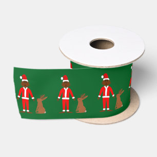 Santa Sasquatch und Jackalope Weihnachten Gemuster Satinband