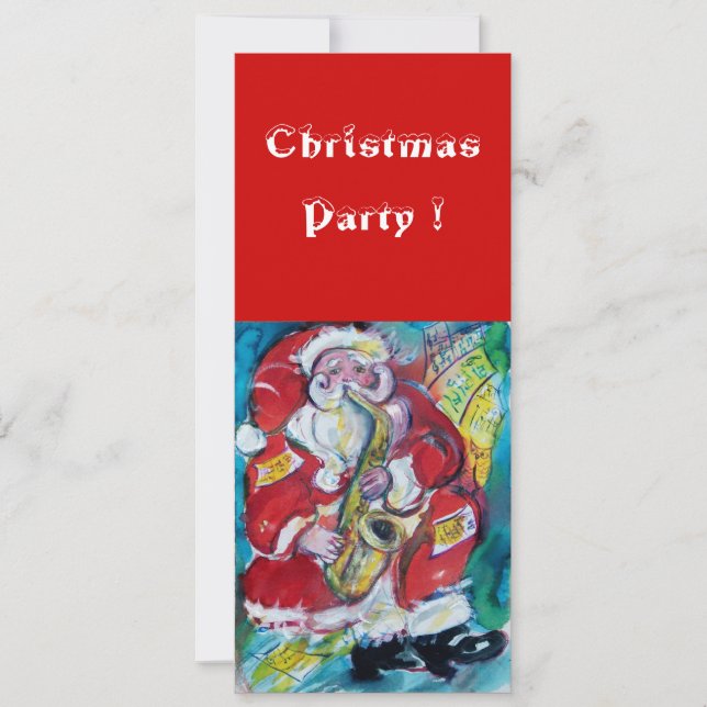 SANTA & SAX, CHRISTMAS-PARTY EINLADUNG (Vorderseite)