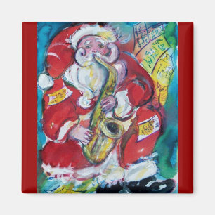 SANTA & SAX, CHRISTMAS-PARTY MAGNET