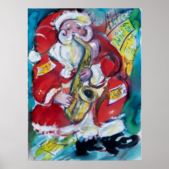 SANTA & SAX, CHRISTMAS-PARTY POSTER (Vorne)