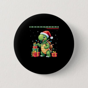 Santa-Schildkröte-Weihnachten-Hässlicher-Pullover- Button