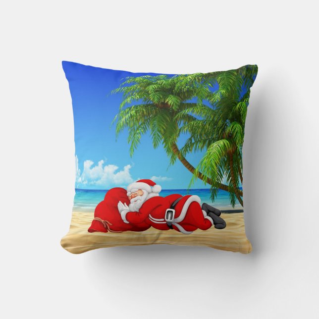 Santa schlafen auf Strandkissen Kissen (Vorderseite)