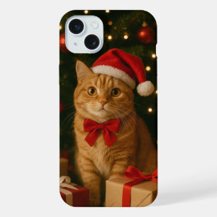 Santa-Schleifen-Katz-iPhone-15-Plus-Hülle iPhone 15 Plus Hülle