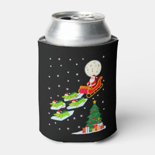Santa Schlitten Alligator Weihnachten Mond Schnee Dosenkühler