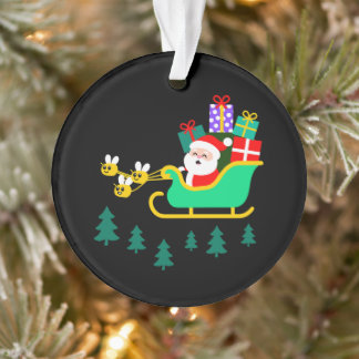 Santa Schlitten Bienen Weihnachtsgeschenke Kiefern Ornament