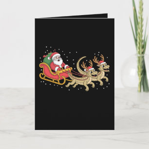 Santa-Schlitten-Drachen-Weihnachts-Rentier-Geweih Karte