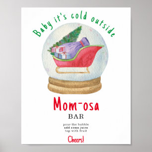 Santa-Schlitten - Mom-osa-Bar Poster