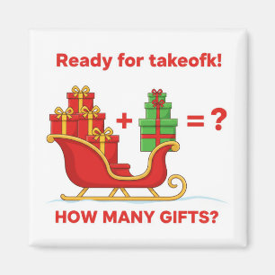 Santa Schlitten Weihnachtsgeschenke Mathe-Addition Magnet