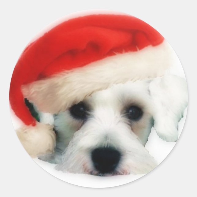 Santa Schnauzer Sticker (Vorderseite)