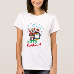 Santa Schnee Weihnachten lustige Shirt Design Frau