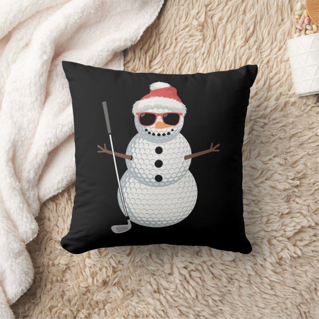 Santa Schneemann Golfball Weihnachten Golfer Gesch Kissen (Decke)