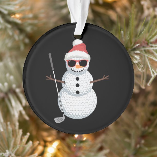Santa Schneemann Golfball Weihnachten Golfer Gesch Ornament (Baum)