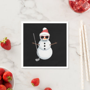 Santa Schneemann Golfball Weihnachten Golfer Gesch Serviette