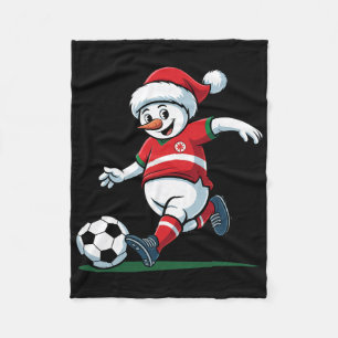 Santa Schneemann spielt Fußball Männer Frauen Weih Fleecedecke