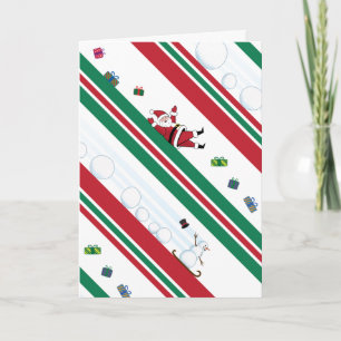 Santa & Schneemann Weihnachtsstreifen Karte