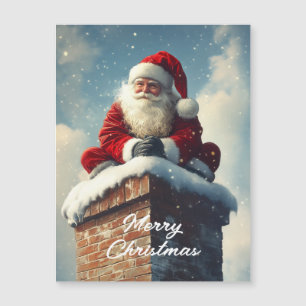 Santa Schornstein Pause: Ein Winterlächeln Magnetkarte