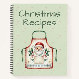 Santa-Schürze Weihnachtsrezepte Notizbuch