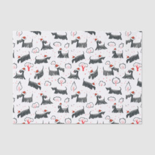 Santa Scottie Hund Scottish Terrier Welpe Weihnach Seidenpapier