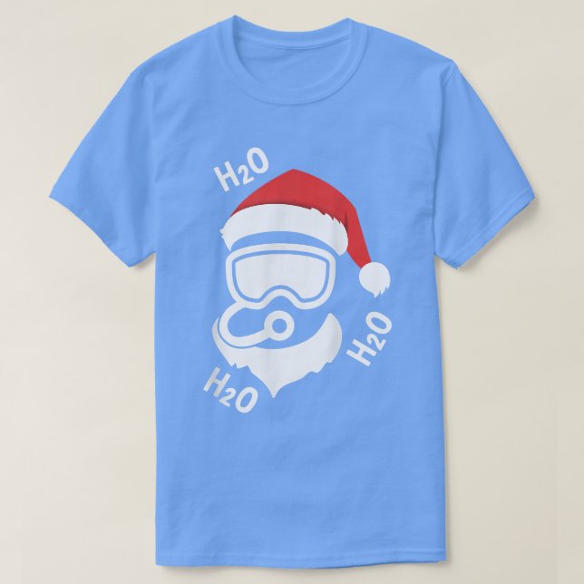Santa Scuba Diving Men Weihnachtsfest T-Shirt (Design vorne)