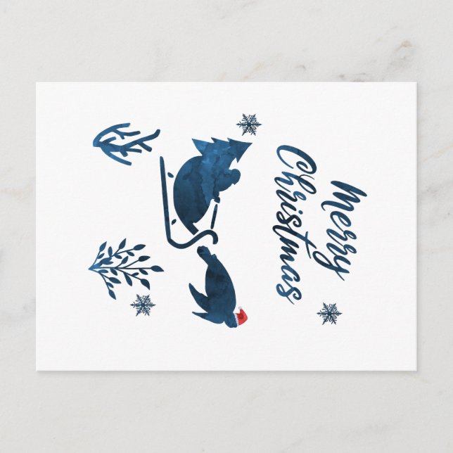 Santa Sea Turtle Postkarte (Vorderseite)