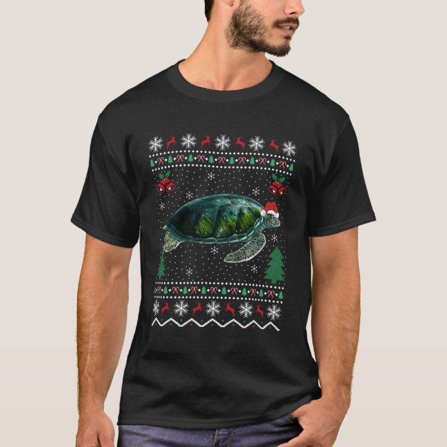 Santa Sea Turtles Ugly Turtle T-Shirt (Vorderseite)
