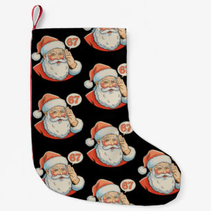 Santa Sechs Sieben 6 7 67 Weihnachten Lustig Xmas  Kleiner Weihnachtsstrumpf