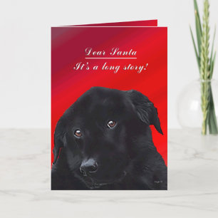 Santa, seine lange Geschichte Labrador Funny Feiertagskarte