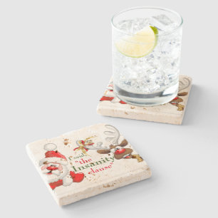 Santa & Seinem Rentier "the Insanity-Klausel" Steinuntersetzer