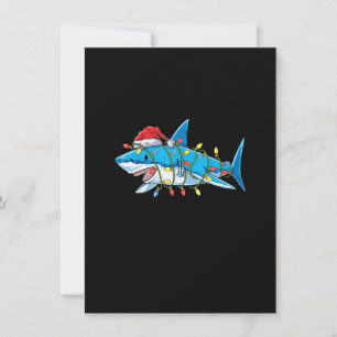 Santa Shark Christmas Lights Sharkmas Tree Xmas Bo Einladung