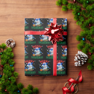Santa Shark Gift Wrap   Merry Sharkmas Wrap Geschenkpapier