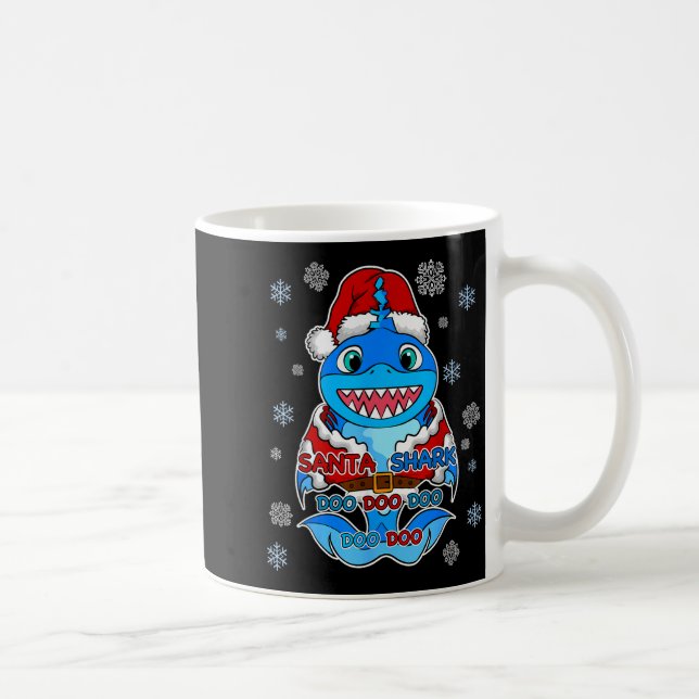 Santa Shark, Shark In A Santa Suit, Christmas Shar Kaffeetasse (Rechts)