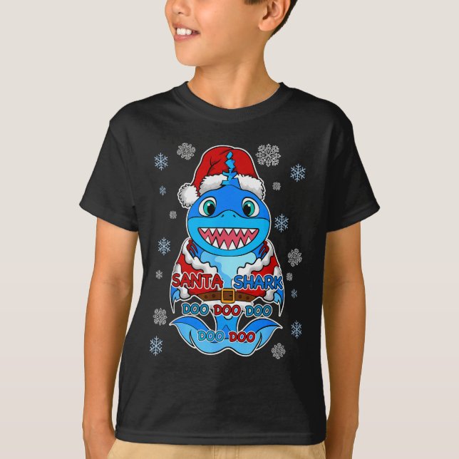 Santa Shark, Shark In A Santa Suit, Christmas Shar T-Shirt (Vorderseite)