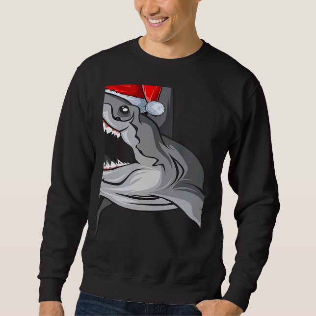 Santa Sharkmas Xmas  Shark Christmas Sweatshirt (Vorderseite)
