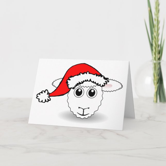 Santa Sheep Feiertagskarte (Vorderseite)
