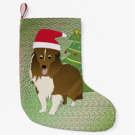Santa Shetland Sheepdog Kleiner Weihnachtsstrumpf