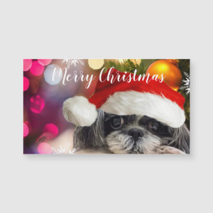 Santa Shih Tzu Weihnachten Magnetkarte
