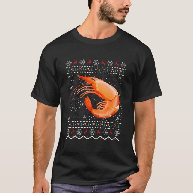 Santa Shrimp Fish Ugly Shrimp T-Shirt (Vorderseite)