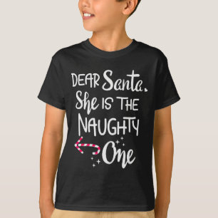 Santa, sie ist die Unartige Paare Weihnachten Cut T-Shirt