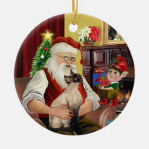 Santa - Siegel Point Siamese Keramikornament