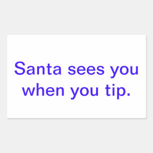 santa sieht dich, wenn du tippst. rechteckiger aufkleber