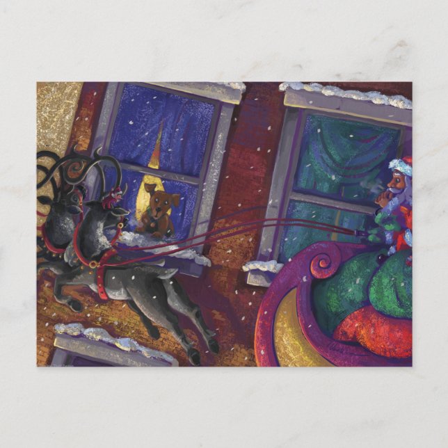 Santa Sighting Feiertagspostkarte (Vorderseite)