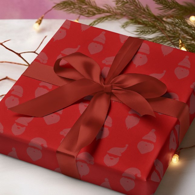 Santa Silhouette Modern Monotone Weihnachten Geschenkpapier (Von Creator hochgeladen)