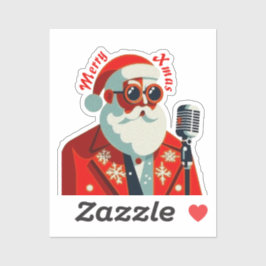 Santa singend aufkleber