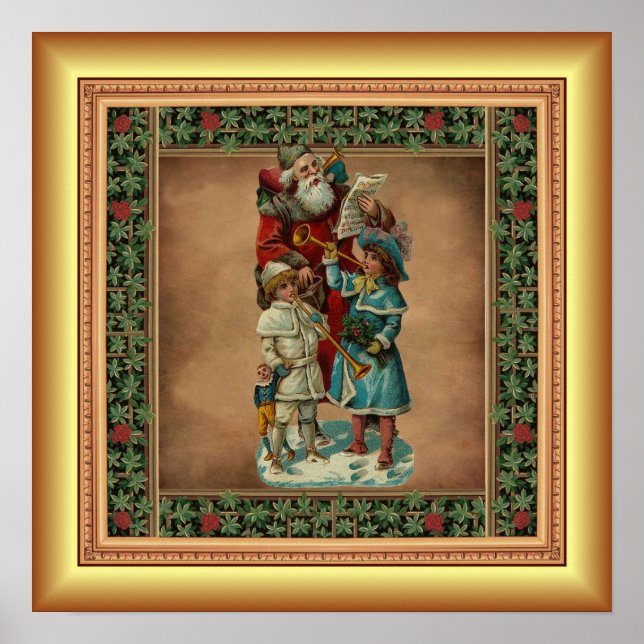 Santa Singing ~ Kinder spielen Weihnachtsmusik ~ Poster (Vorne)