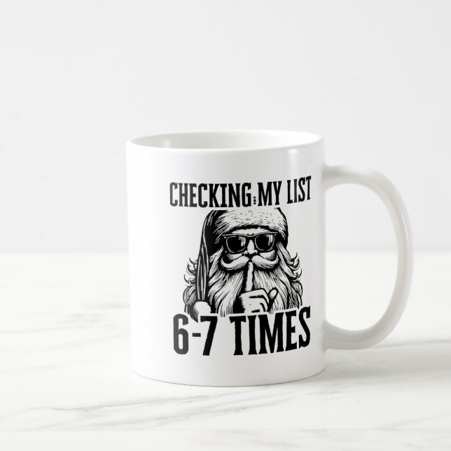 Santa Six Seven 6 7 Meme Funny Christmas Holiday H Kaffeetasse (Rechts)