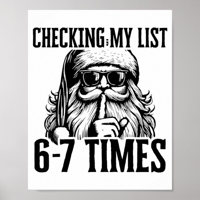 Santa Six Seven 6 7 Meme Funny Christmas Holiday H Poster (Vorne)
