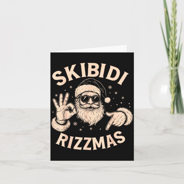 Santa Six Seven Meme 67 Hands Sign Rizz Skibidi Ri Karte (Vorderseite)