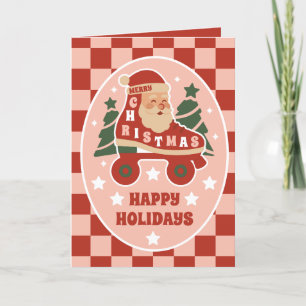 Santa Skate   Retro Roller Skaten Weihnachten