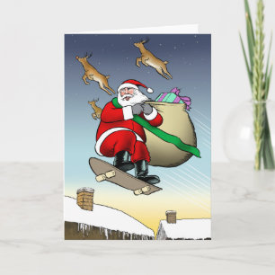 Santa Skateboard Karte